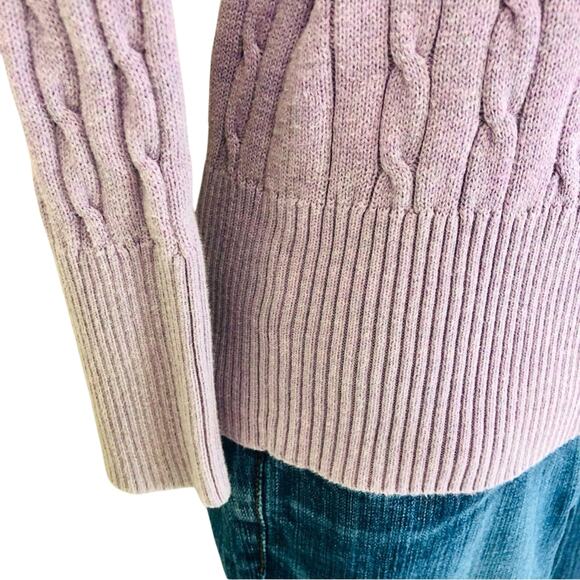 Ann Taylor Loft Lilac Cable Knit V Neck Sweater - Picture 15 of 16